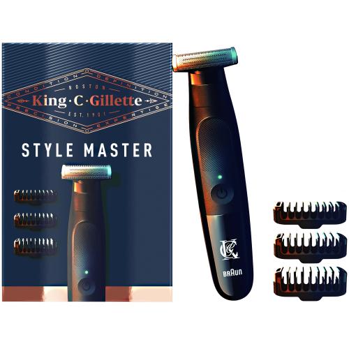 Gillette King C Style Master Cordless Stubble Trimmer Αδιάβροχη Ανδρική Μηχανή Ξυρίσματος Χωρίς Καλώδιο & με 4D Εξάρτημα Κουρέματος 1 Τεμάχιο